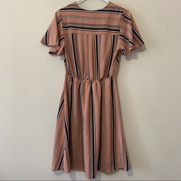 Monteau Pink Stripe Wrap Dress in Small - Picture 2 of 9